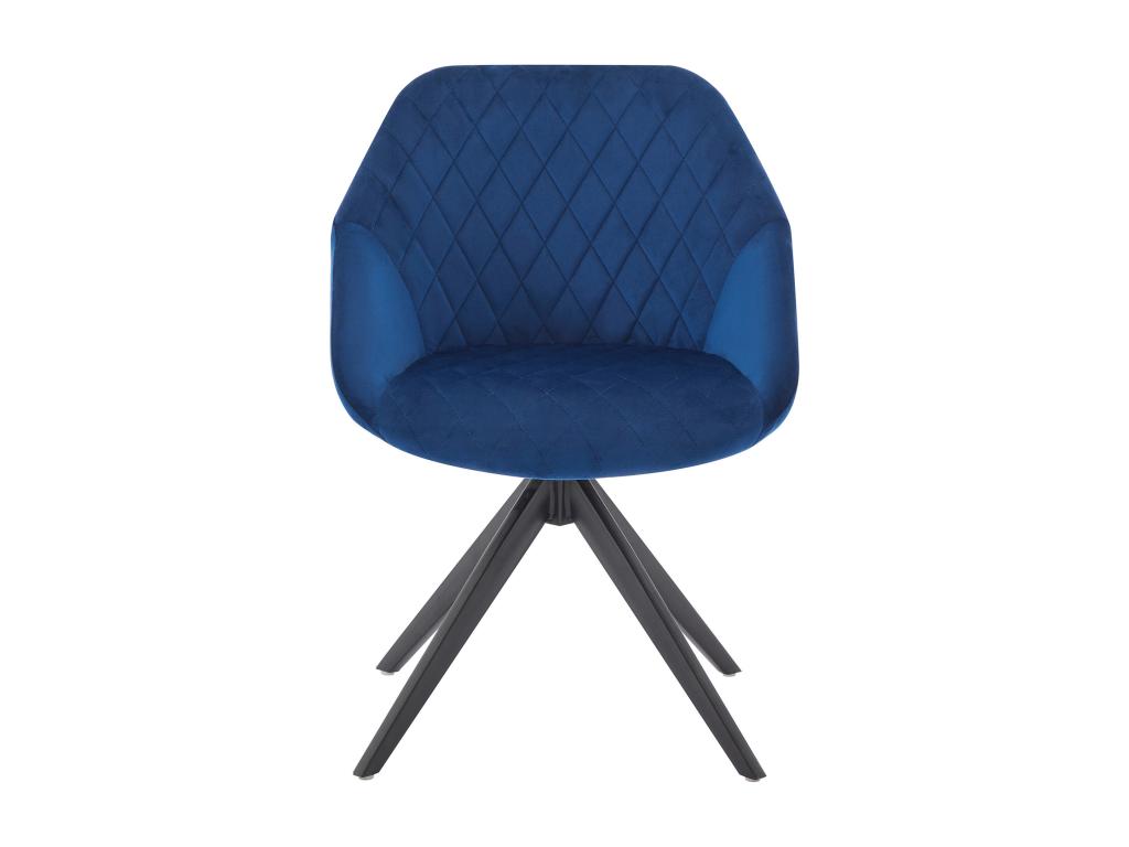 Swivel chair in velvet and black metal - Royal blue - PRICILE