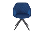 Swivel chair in velvet and black metal - Royal blue - PRICILE