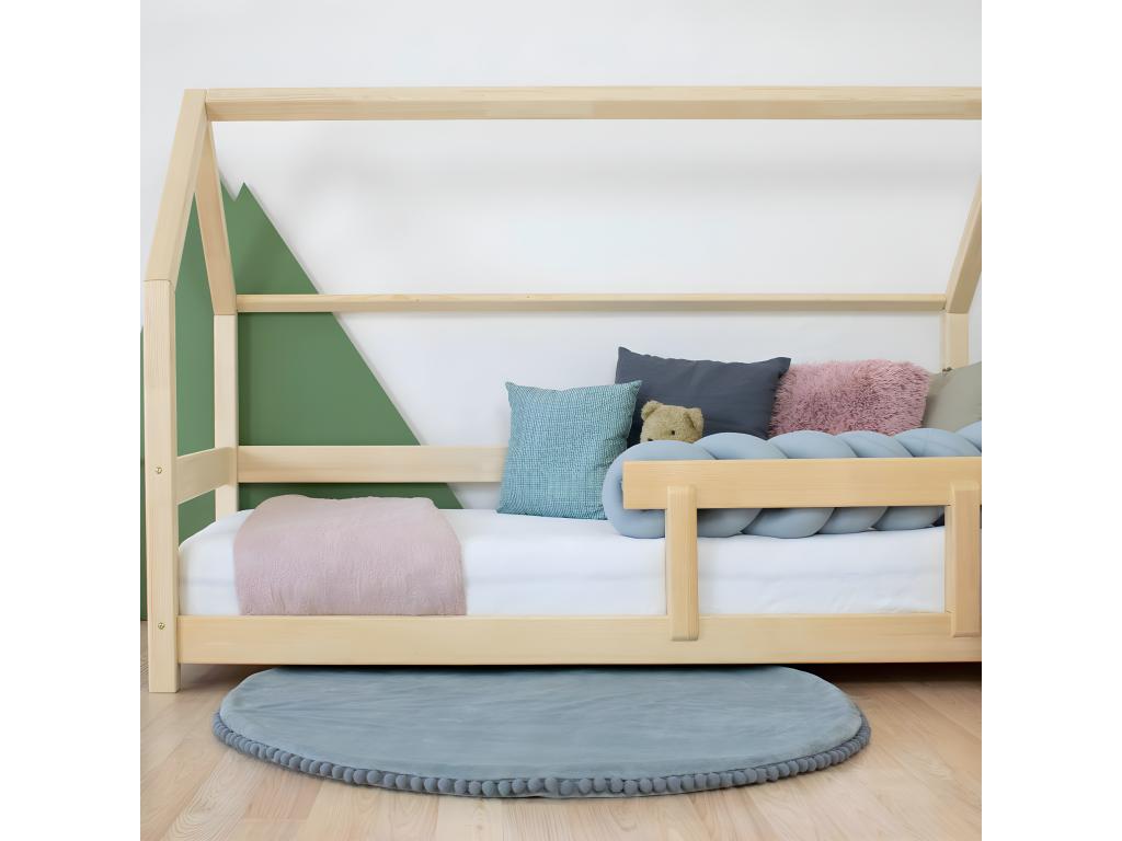90x190 Cabin Bed from Vertchez with Guardrail - Wood