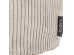 Classic pouf and matching footstool in beige pebble ribbed velvet - Vertchez