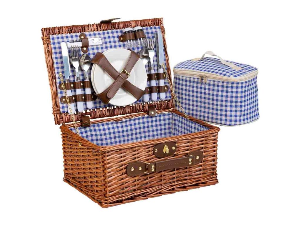 Brown picnic basket 40x28x20h