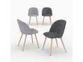 Pack of 4 chairs in dark and light grey fabric - Vertchez