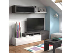 Modular corner TV unit, white/ash grey - Vertchez