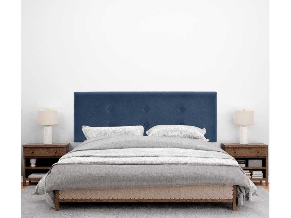 Vertchez Aqualine fabric headboard with 2 buttons, 160x105cm, with legs, for 150/160cm beds - Blue