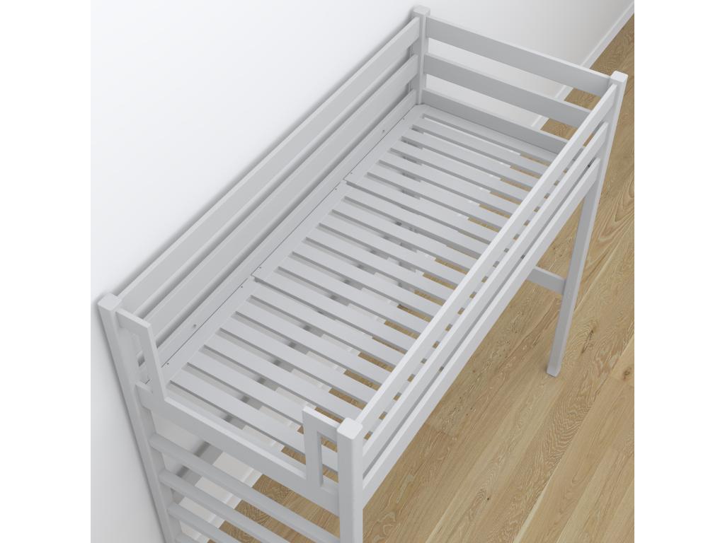 Wooden loft bed N01 Grey 80x200