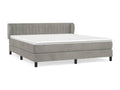 Upholstered bed base and mattress, light grey, 180x200cm, velvet