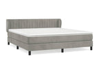 Upholstered bed base and mattress, light grey, 180x200cm, velvet