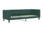 Daybed with trundle and drawers, dark green, 80x200cm, velvet