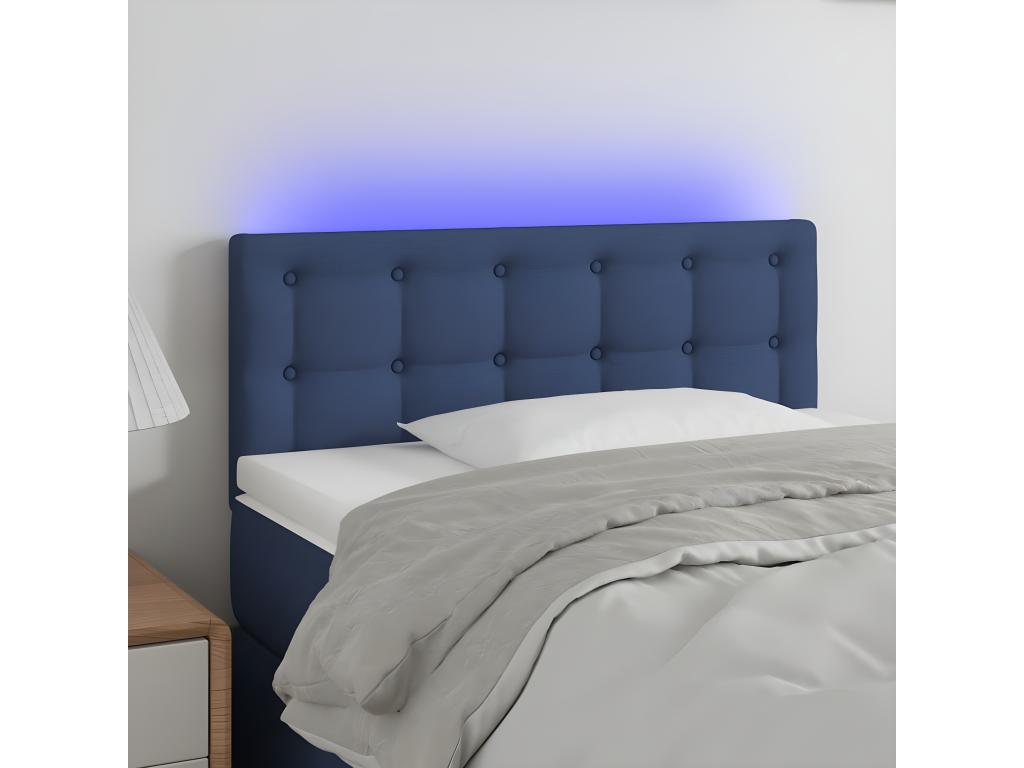 Blue LED Headboard 80x5x78/88 cm Fabric