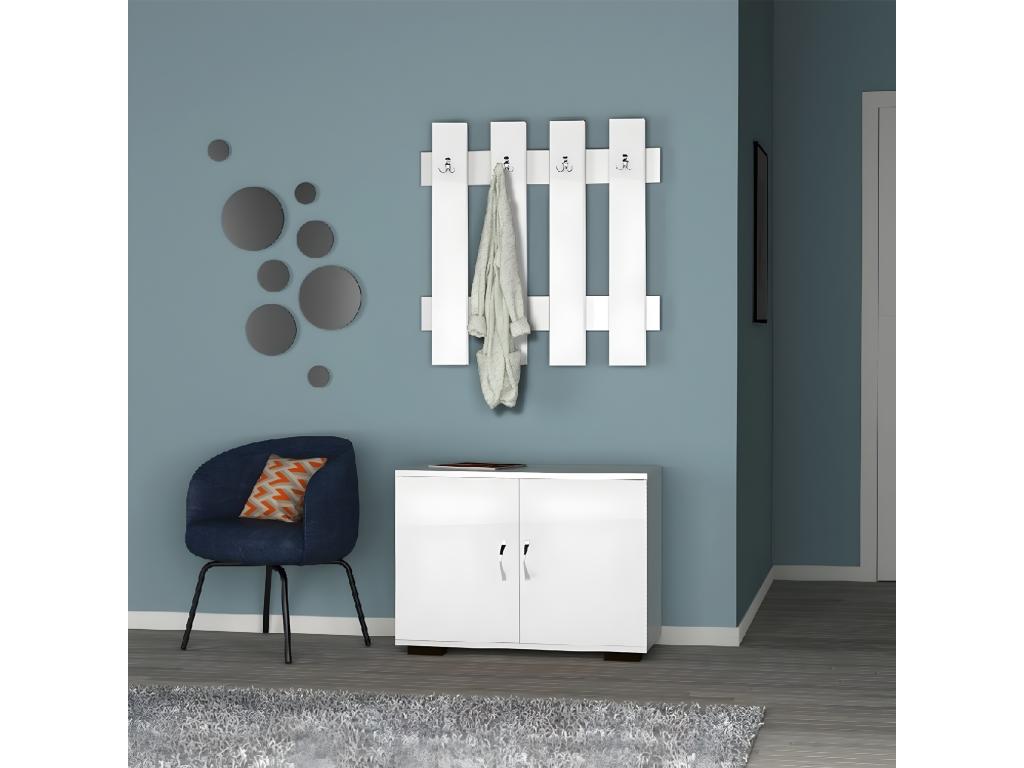 Vertchez White Hallway Furniture 72x35x129 cm Vertchez