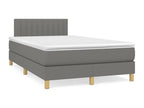 Bed base in Vertchez with dark grey 120x190 mattress, fabric