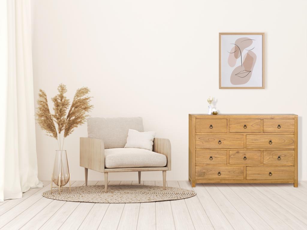 10-drawer chest - Vertchez wood - Natural - Vertchez