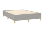 Upholstered bed base with mattress, light grey, 140x190cm, fabric