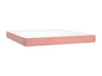 Upholstered bed base with mattress, pink, 180x200 cm, velvet