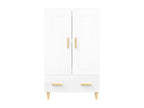 Glossy white sideboard 70x31x115 cm Engineered wood
