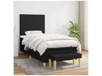 Bed base in Vertchez with black 90x190 mattress, fabric