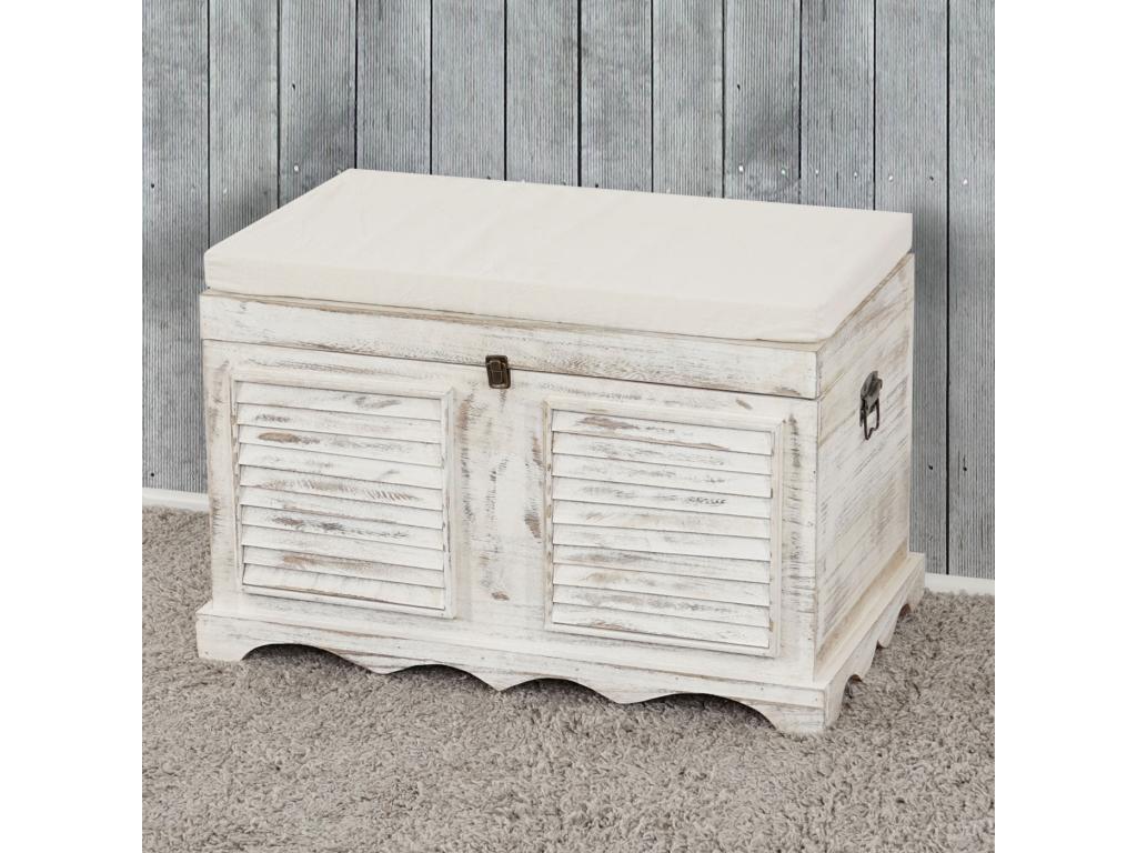 White wooden chest H356