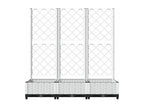 Planter with trellis, white, 120x40x121.5 cm, PP