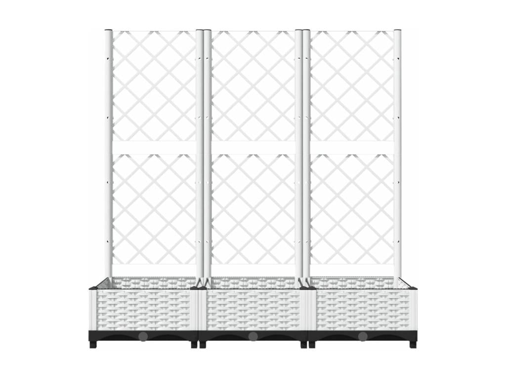 Planter with trellis, white, 120x40x121.5 cm, PP