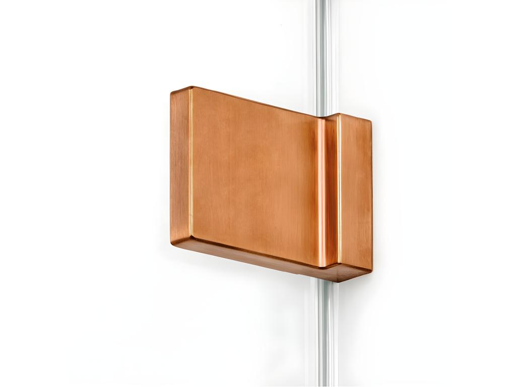 Right-hand pivoting shower enclosure 100x110 Vertchez COPPER BRUSHED brushed copper color front access