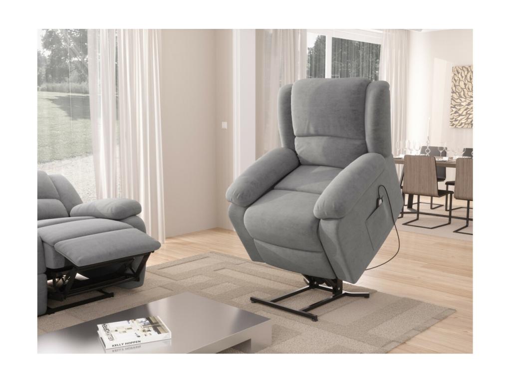 Leo 1-Seater Electric Reclining Lift Chair in Microfiber - W88x93x96cm - Vertchez