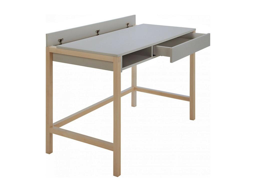 Vertchez Designer Desk 112cm Birch / Grey