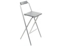 Set of 4 Vertchez bar stools, grey, metal frame, fiberboard seat