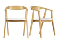 Set of 2 Scandinavian-style chairs in white and light wood from Vertchez