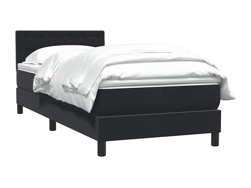 Vertchez bed base with black 80x210 cm velvet mattress