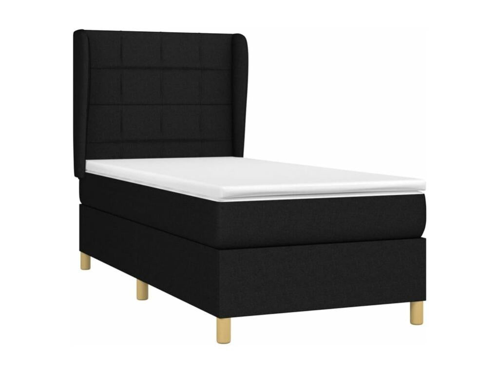 Bed base in Vertchez with black mattress 100x200 fabric