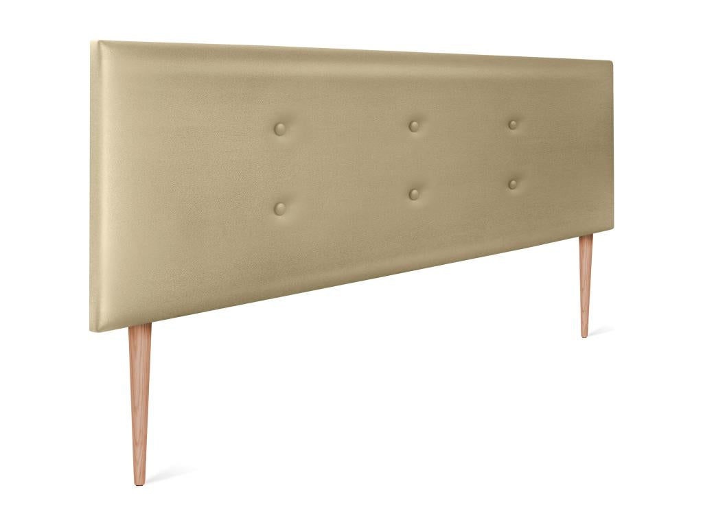 Vertchez Faux Leather Headboard with 2 Buttons 160x105cm with Legs for 150/160 Beds - Champagne