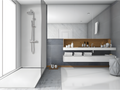 70x165 cm shower tray with side grate, Vertchez Extra Slim white, made of synthetic resin and marble powder, with free drain